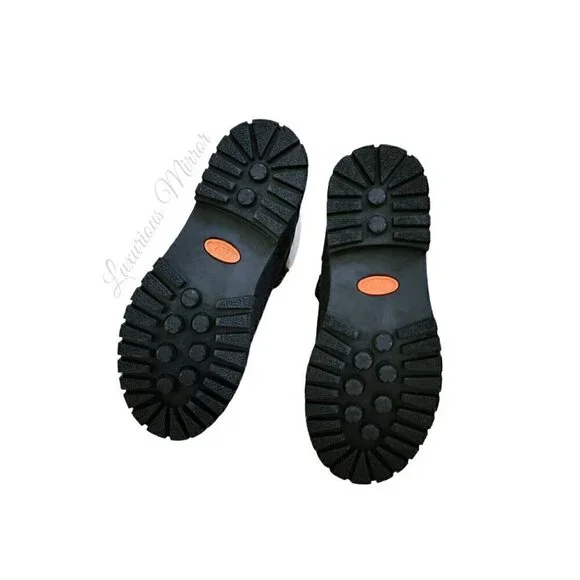 Lugz Grotto II Womens Black Cream Fleece Suede Lace-Up Combat Boots Sizes 7.5 - Picture 9 of 12